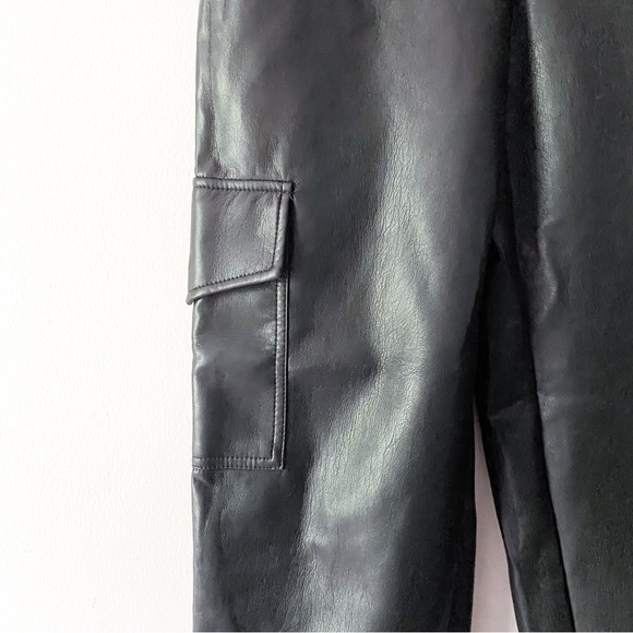WILFRED Black Vegan Leather Contemporary Cargo Pant - Picture 6 of 11